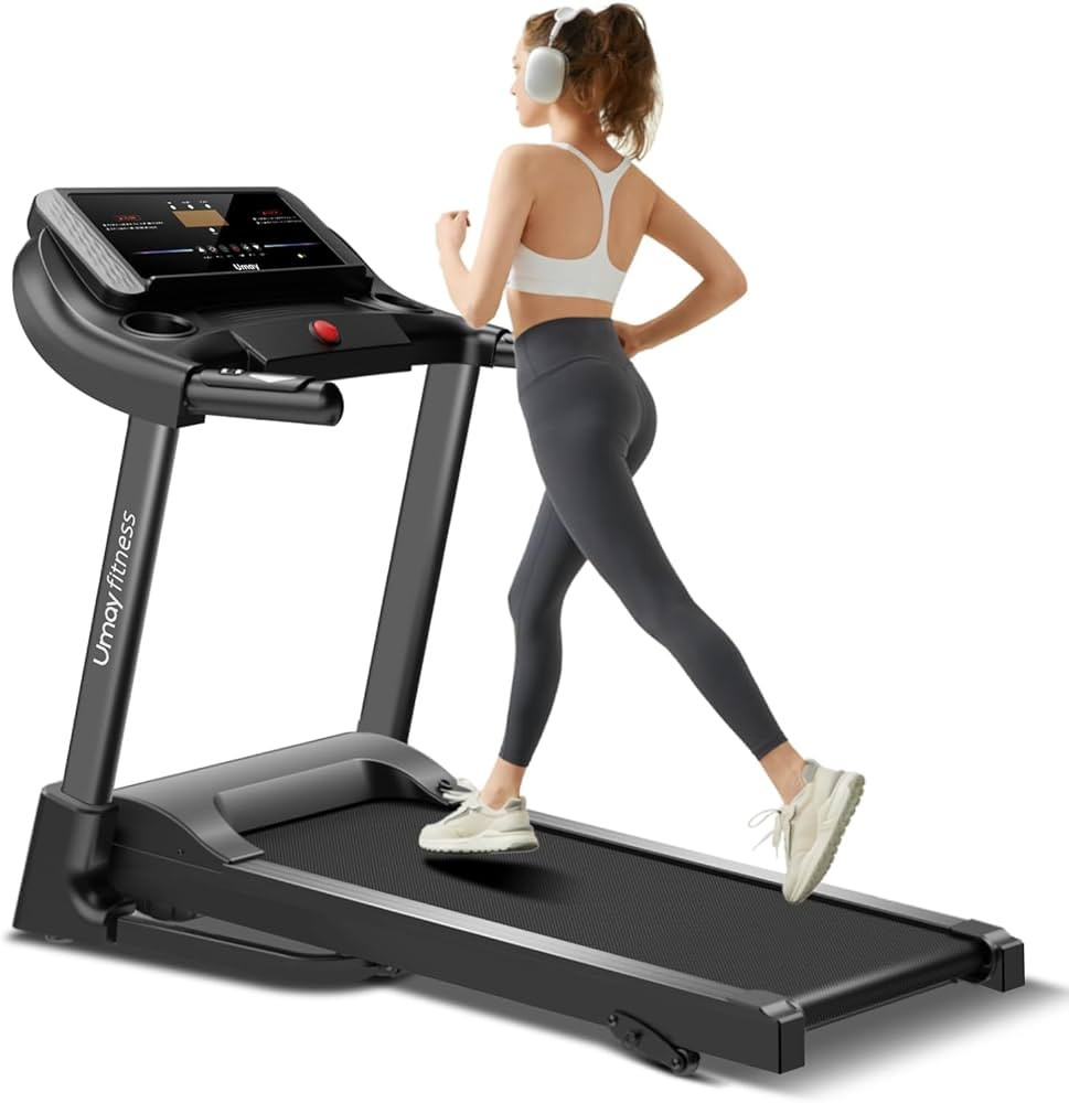 UMAY Fitness Home Folding Incline Treadmill with Pulse Sensors, 3.0 HP Quiet Brushless, 300 lbs C... | Amazon (US)