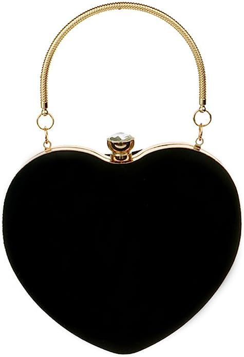 Sun Kea Women Heart Shaped Handbag Mini Clutch Chain Purse Chic Shoulder Bag Evening Tote | Amazon (US)