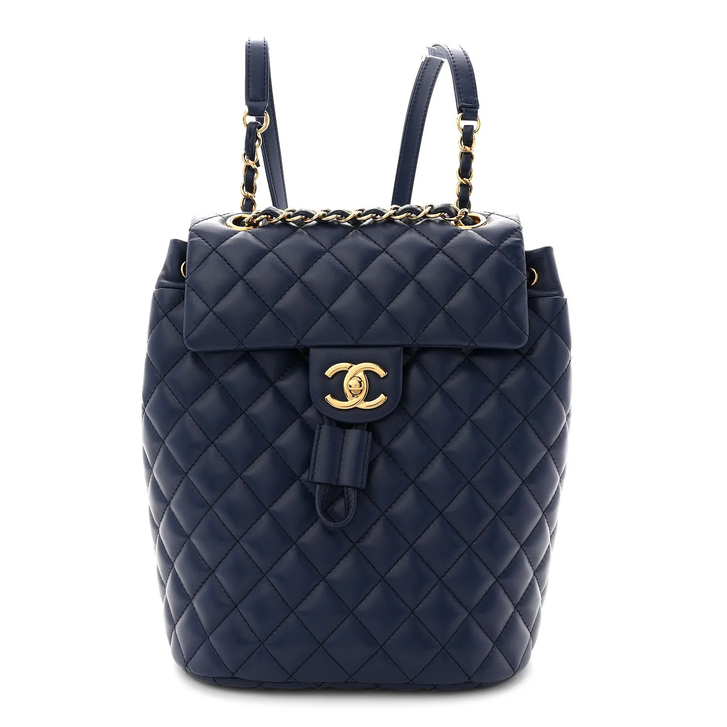 Chanel Calfskin Quilted Small Urban Spirit Backpack Navy | FASHIONPHILE (US)
