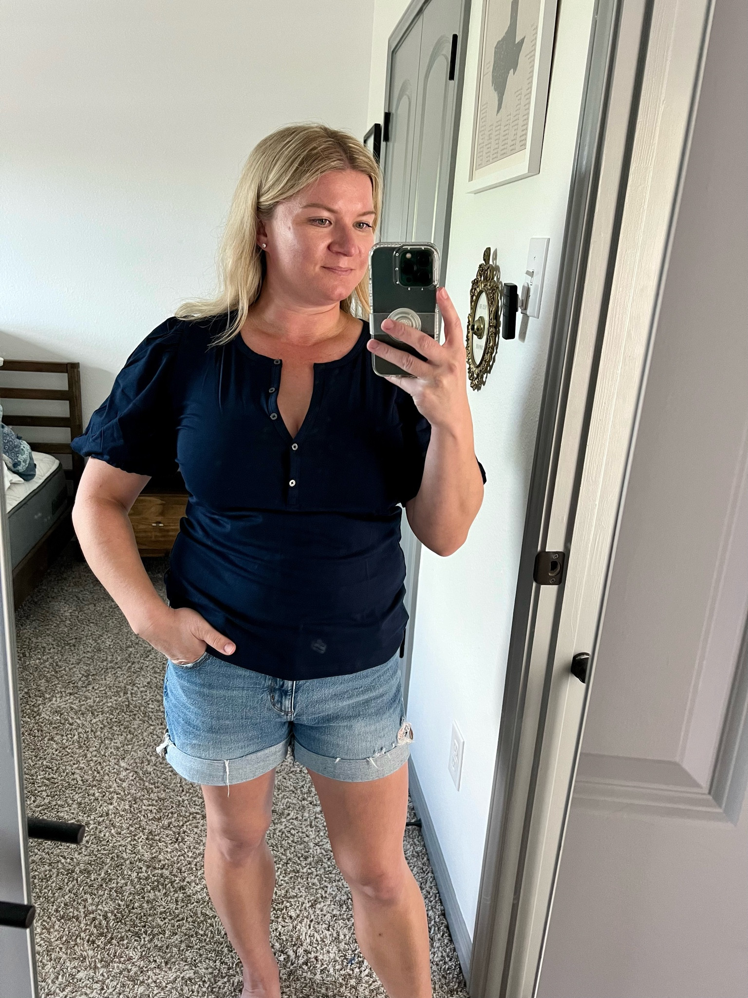 LOFT Henley navy blue top

#LTKfindsunder50 #LTKstyletip #LTKmidsize