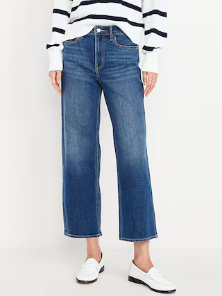 High-Waisted Wow Crop Wide-Leg Jeans | Old Navy (US)