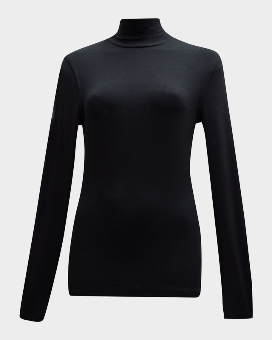 FRAME Ribbed Turtleneck Top | Neiman Marcus