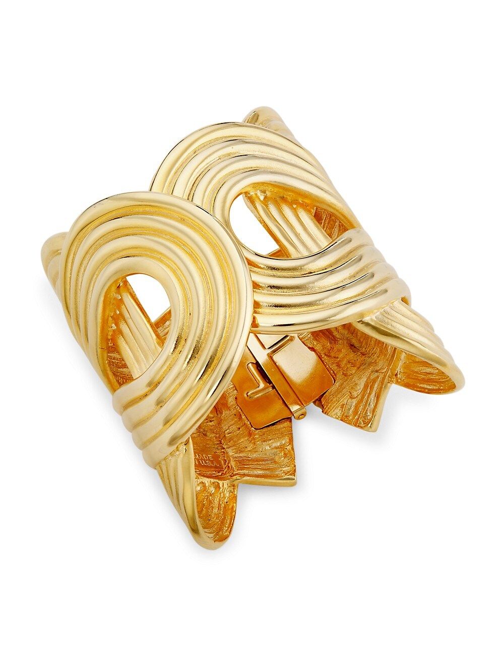 Swirl 22K-Gold-Plated Hinge Cuff Bracelet | Saks Fifth Avenue