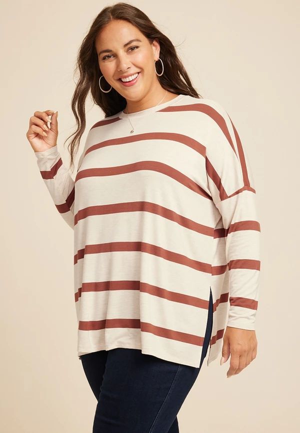 Plus Size 24/7 Palisade Striped Top | Maurices
