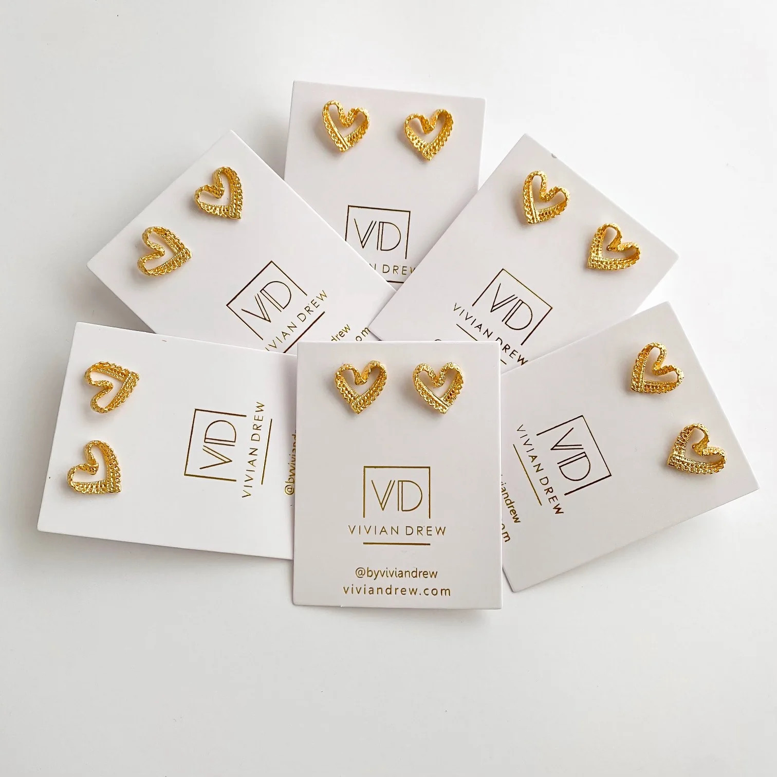 Lace Heart Studs | Vivian Drew