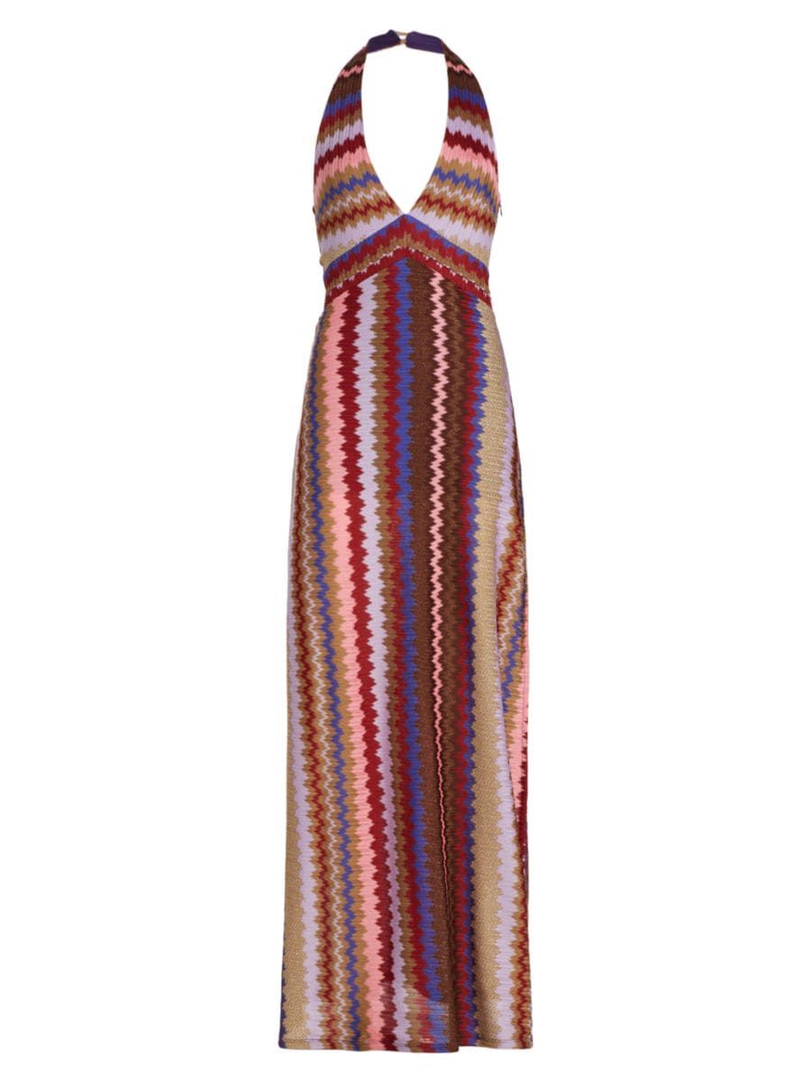 Harlee Chevron Halter Maxi Dress | Saks Fifth Avenue