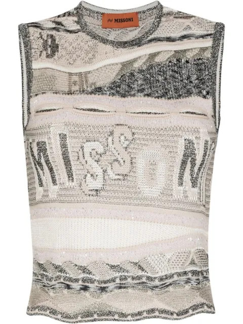 Missoni intarsia-logo Vest Top - Farfetch | Farfetch Global
