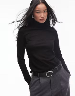 & Other Stories - Top col roulé en fine maille à manches longues - Noir | ASOS | ASOS (Global)