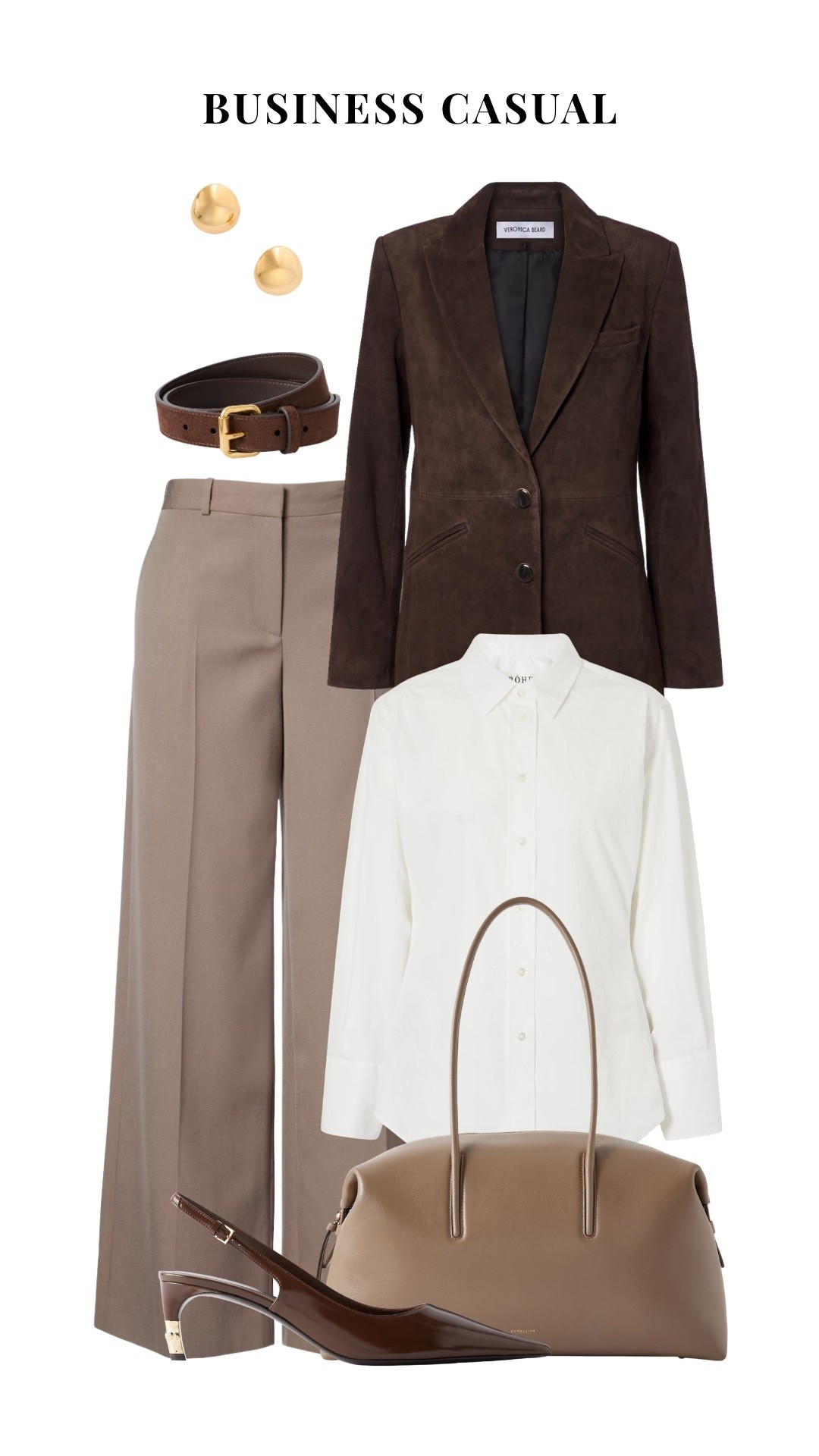 Business casual, elevated. A tailored blazer, crisp white shirt and neutral trousers with polished accessories. Classic pieces that make getting dressed for work easy.

business casual, luxury fashion, designer fashion, elevated workwear, luxury workwear, business casual outfit, office outfit, work outfit, polished style, tailored blazer, white button down, neutral trousers, designer accessories, luxury accessories, pointed toe heels, timeless wardrobe, classic style, sophisticated style, minimalist fashion, fall work outfit, chic office outfit

#LTKootd #LTKOver40 #LTKWorkwear