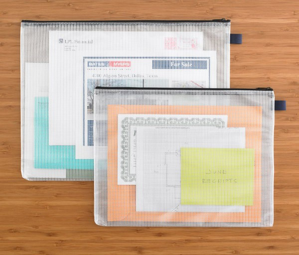 Zippered Vinyl & Mesh Pouches | The Container Store