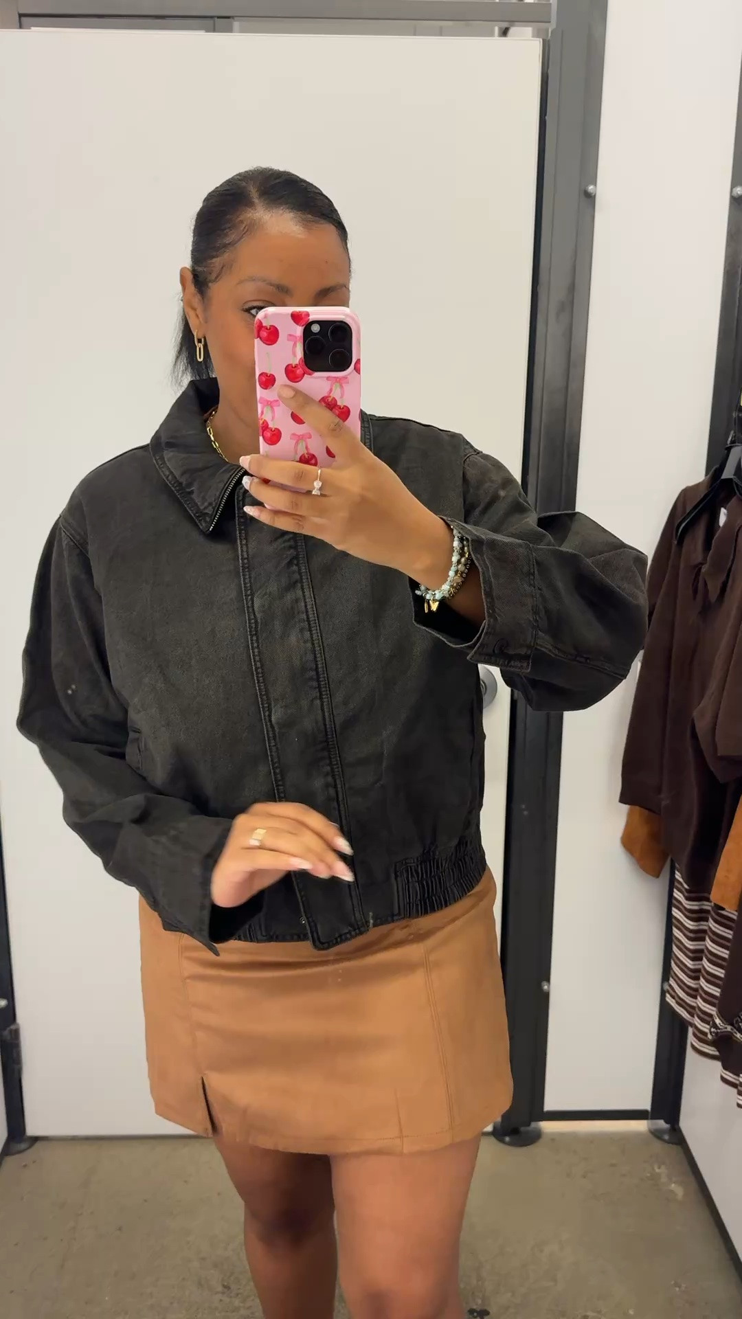 Funnel neck denim jacket has a black acid wash look. Not too heavy and fits true to size. I’m wearing a large

#LTKootd #LTKSeasonal #LTKMidsize