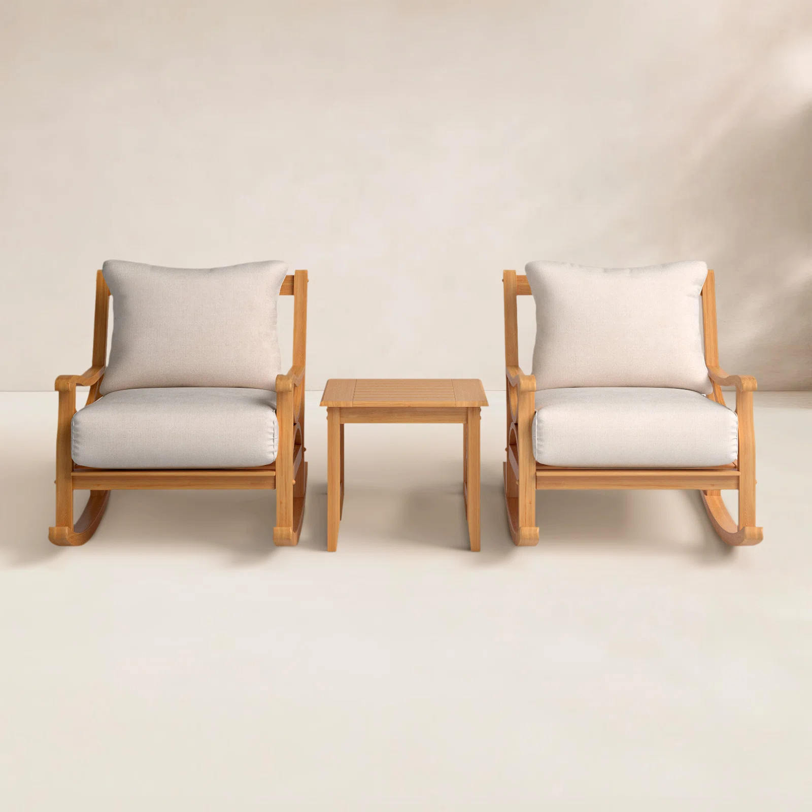 Brunswick Teak 2 - Person Patio Conversation Set with Cushions | Birch Lane