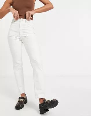 ASOS DESIGN High rise 'Sassy' cigarette jeans in white | ASOS (Global)
