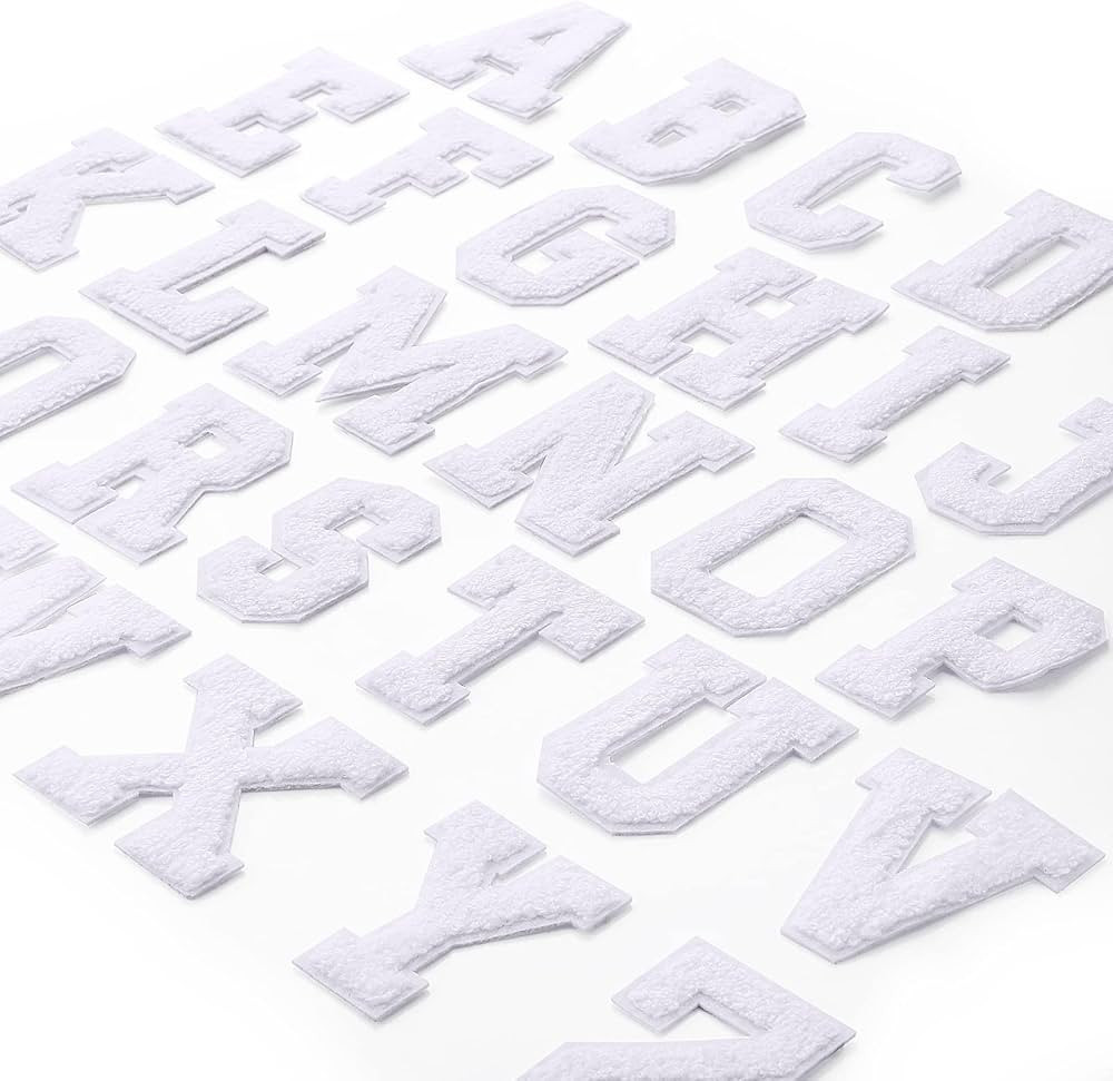 26 Piece Chenille Letter Iron on Patches Sew On Chenille Varsity A-Z Patches Alphabet Patches Let... | Amazon (US)