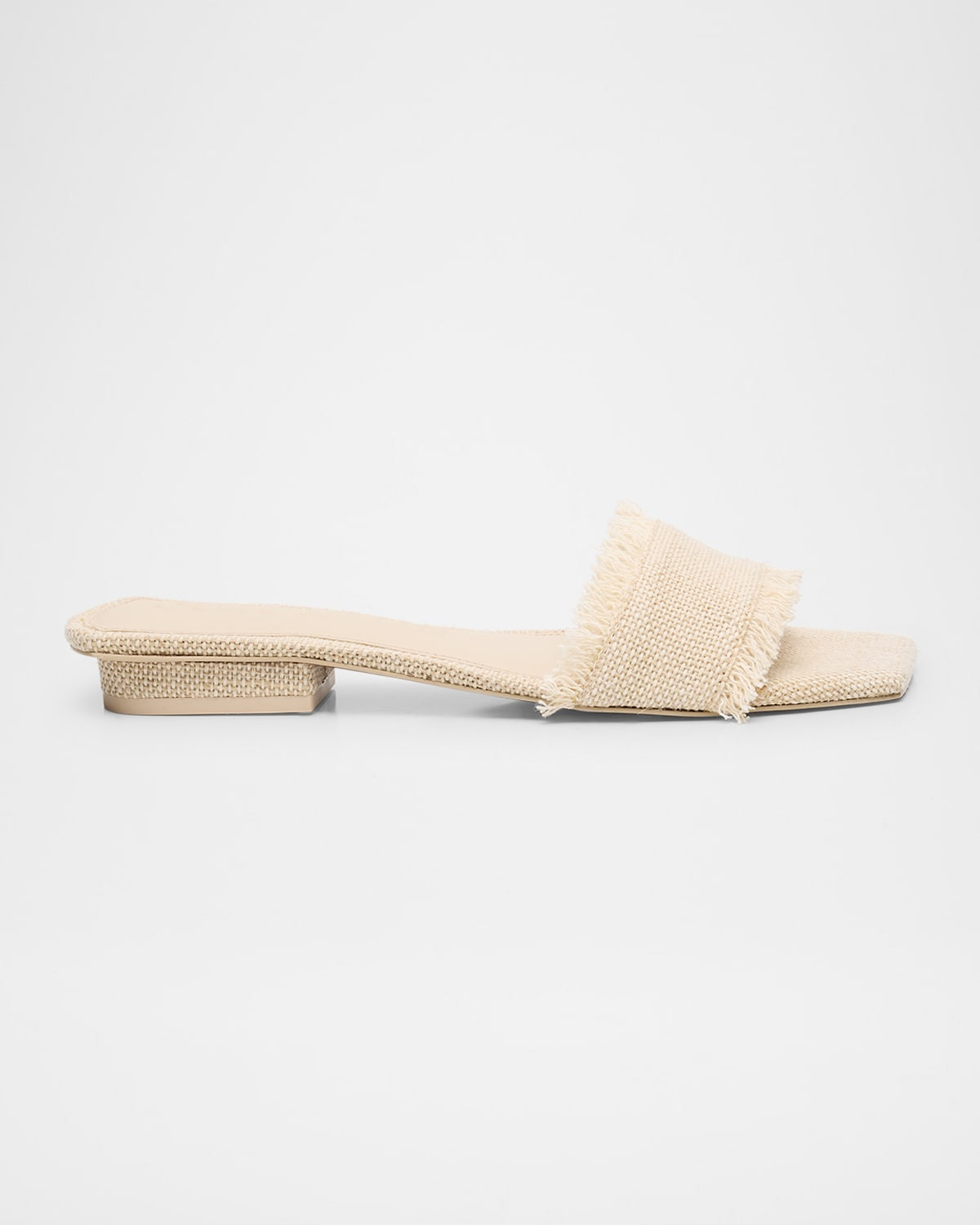 Maya Frayed Jute Flat Sandals | Neiman Marcus