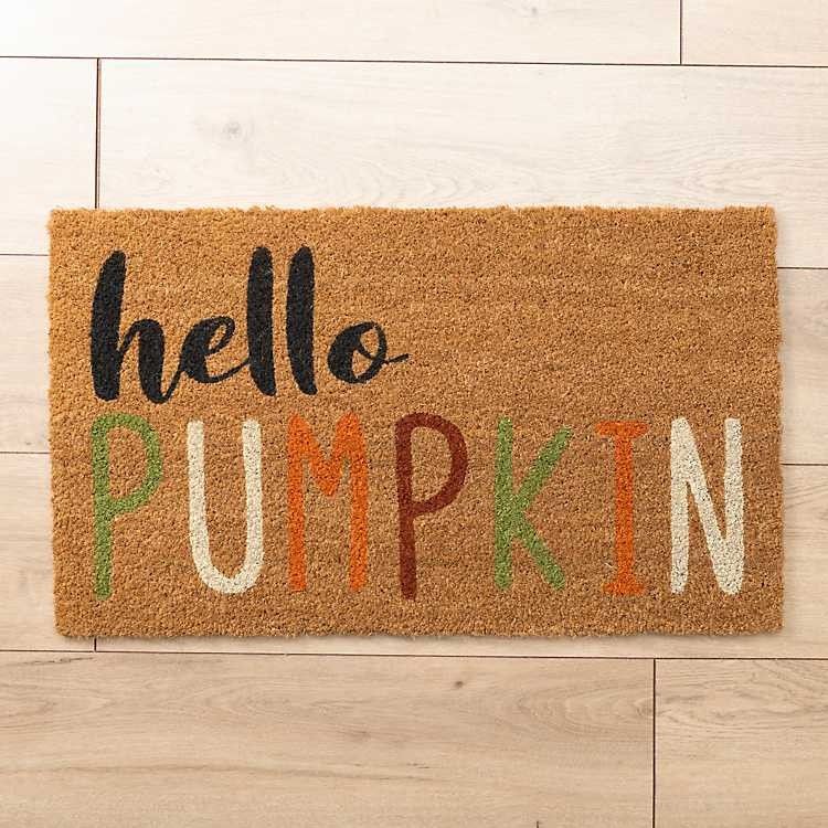 New! Hello Pumpkin Coir Doormat | Kirkland's Home