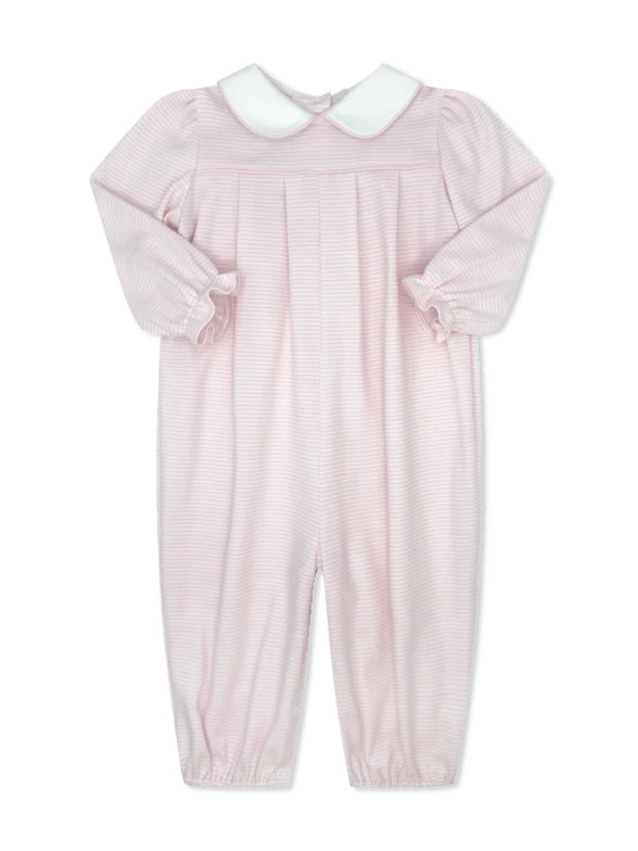 Leighann Romper Long Sleeve - Pensacola Pink Ministripe | Lullaby Set