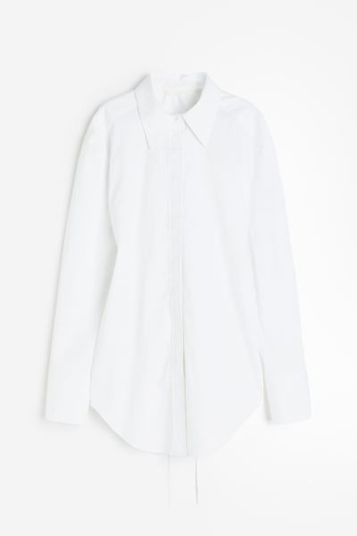 Bluse mit Bindebändern - Weiß - Ladies | H&M AT | H&M (DE, AT, CH, NL, FI)