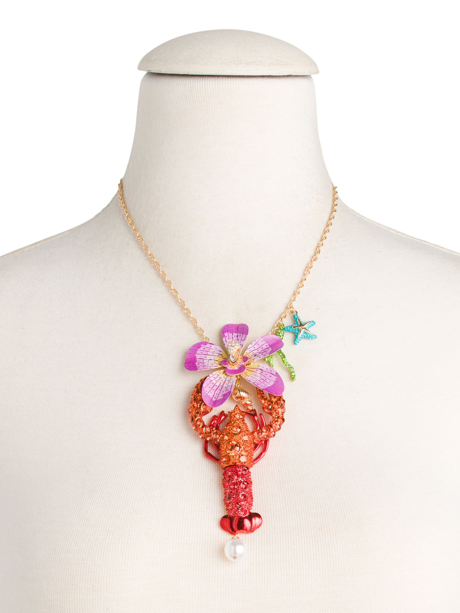 Mermaid Jewels Lobster Orchid Necklace | TJ Maxx