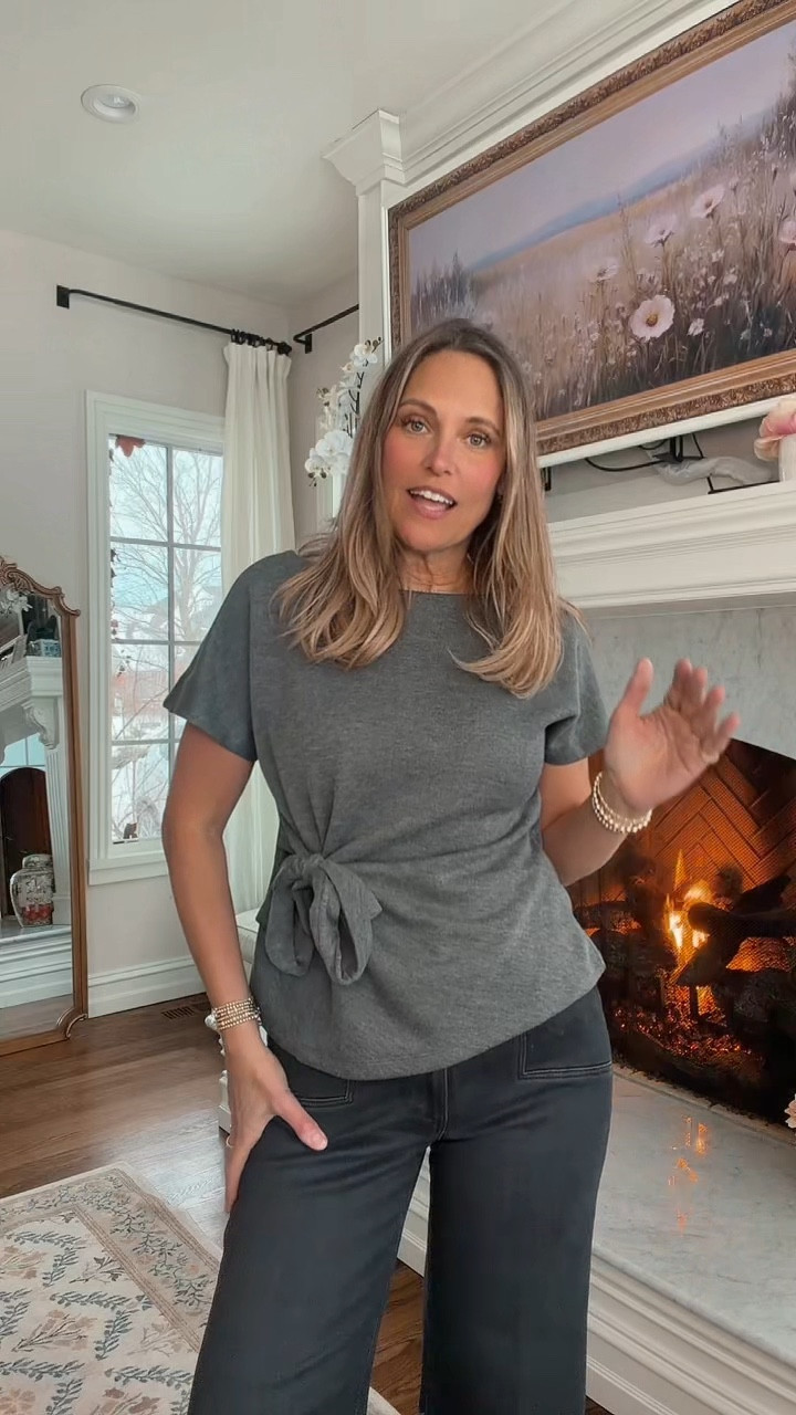 I love this wrap top.  A soft knit wrap shirt is so flattering.  And my sis was right!!!  I love these jeans! 

#LTKOver40 #LTKgrwm #LTKootd