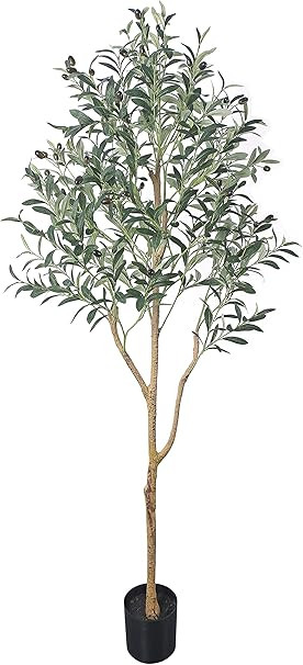 Phimos Artificial Olive Tree Tall Fake Potted Olive Silk Tree with Planter Large Faux Olive Branc... | Amazon (US)