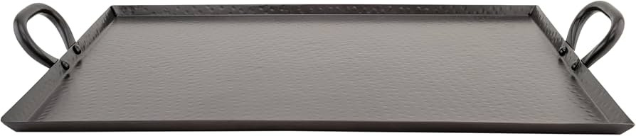 G.E.T. SSTPD-1915-ANT Heavy-Duty Metal Serving/Ottoman Tray with Handles, 19" x 15", Hammered Bro... | Amazon (US)