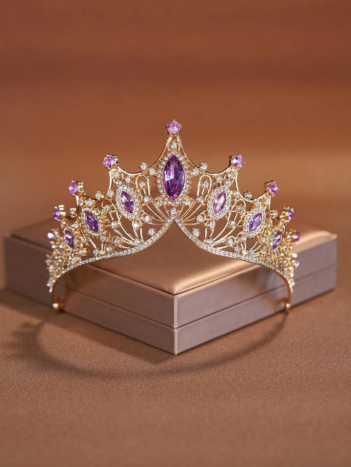 1pc Women Rhinestone Crown Design Glamorous Headband For Wedding Party | SHEIN