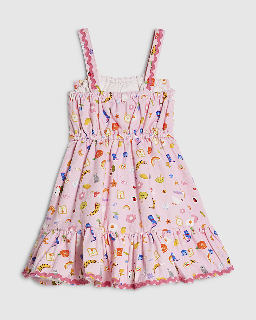 Mini Girls Pink Icon Bow Cotton Dress | River Island UK & IE