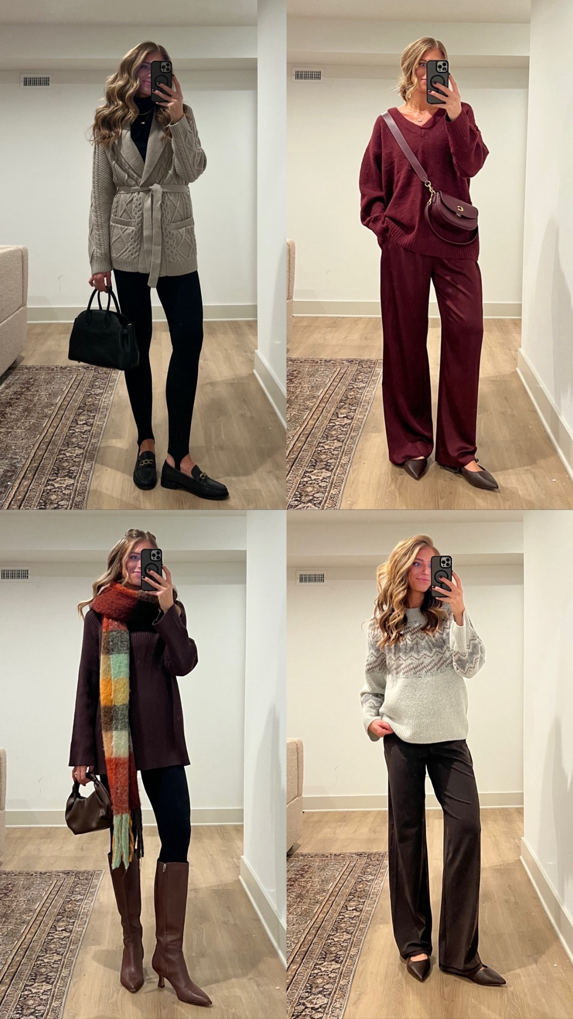 Comfy and bump friendly Thanksgiving outfits that aren’t jeans’! 
I’m pregnant so I ordered up a size in most! 
Sized up to medium tall in stirrup leggings for bump!
Medium tall in satin pants. If sold out linked similar ones below
Size small tall in leggings
Size small tall in wide leg pants
Small in brown sweater and medium in the rest! 

#FollowMeOnLTK

#LTKBump #LTKHoliday #LTKTall
