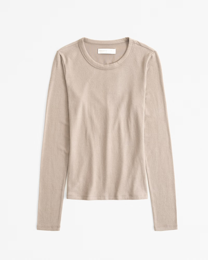 Long-Sleeve Cozy Lounge Knit Tuckable Crew Tee | Abercrombie & Fitch (US)