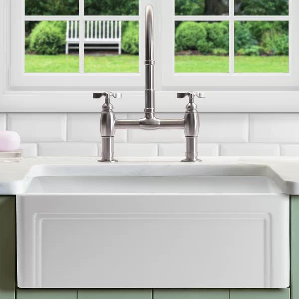Retta 29" L x 18" W Farmhouse Kitchen Sink With Grid and Strainer | Wayfair North America
