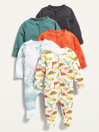 Unisex 5-Pack Sleep &#x26; Play Footed One-Piece for Baby | Old Navy (US)