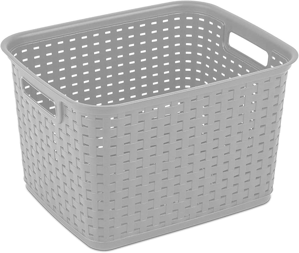 Sterilite Tall Plastic Weave Storage Basket, Bin Organization for Countertops, Classroom, Tableto... | Amazon (US)