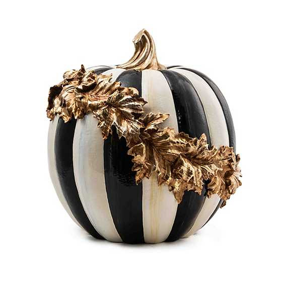 Courtly Stripe Gold Foliage Pumpkin | MacKenzie-Childs