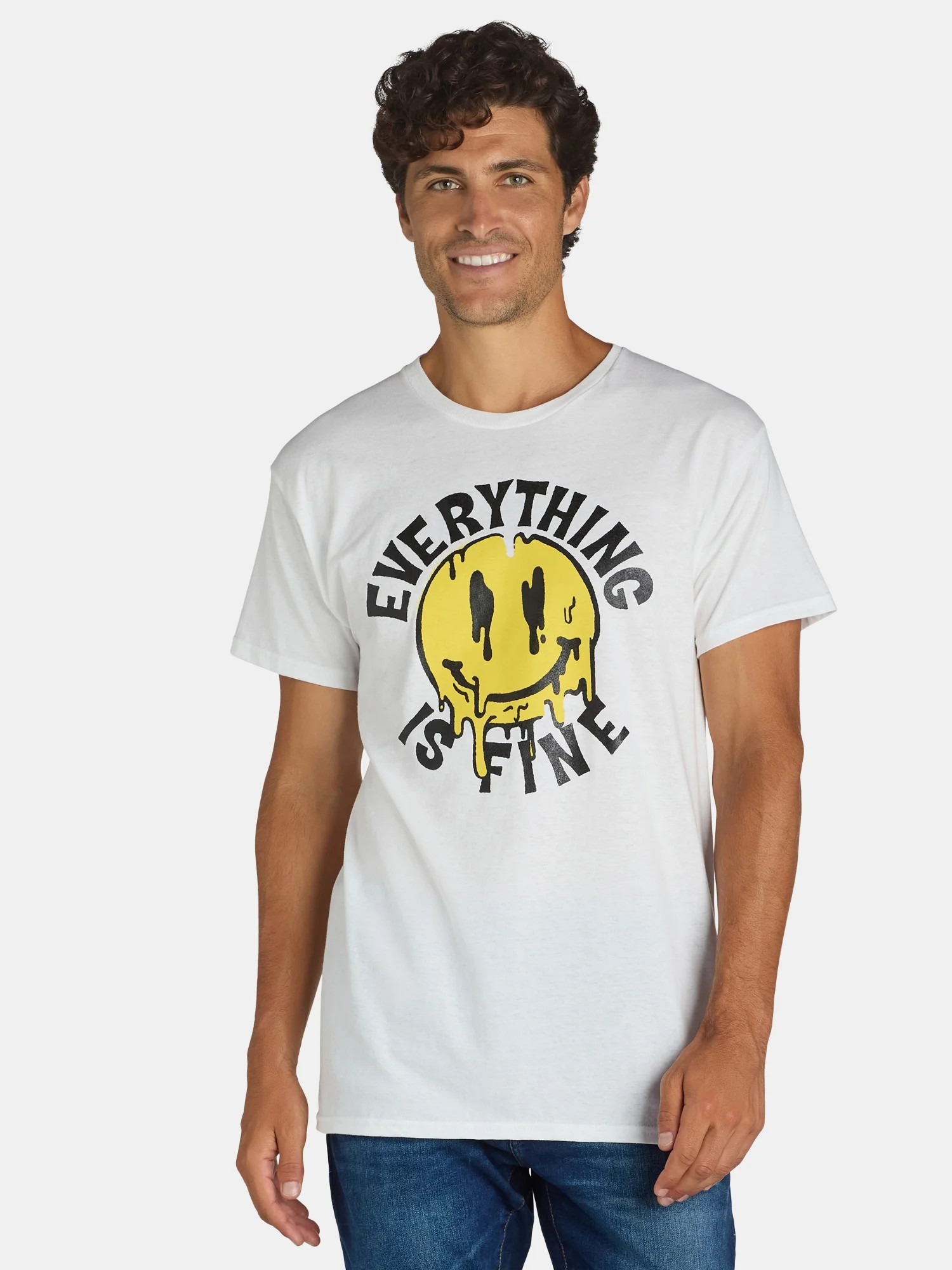 Everything is Fine Mens & Big Mens Graphic Tee with Short Sleeves, Sizes S-3XL | Walmart (US)