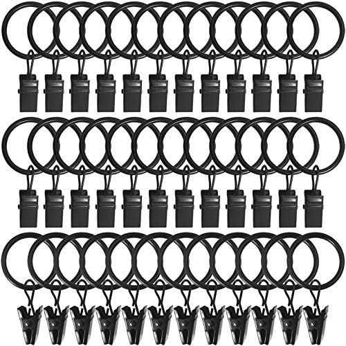 LLPJS 44PCS Curtain Rings with Clips, Curtains Hooks Drapery Clip with Ring, Perfect for Decor Dr... | Amazon (US)