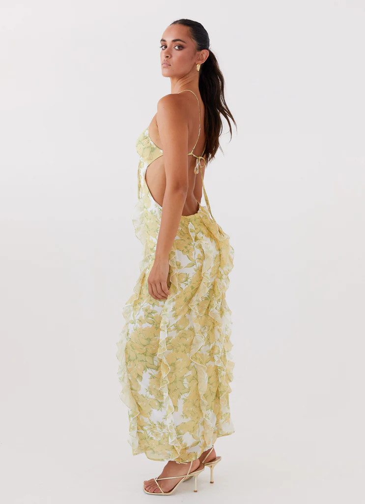 Sunset Kisses Ruffle Maxi Dress - Daffodil | Peppermayo (Global)