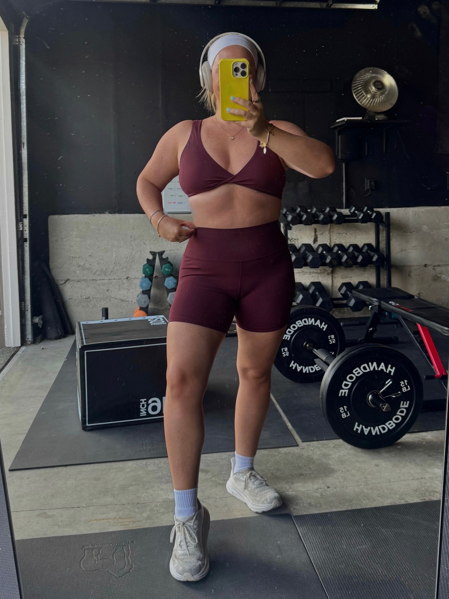 Gym outfit of the day! Sports bra is currently out of stock in this color but I linked a few other twist bra options and the matching one for the shorts. Also wearing the aritzia look for less socks and my Clifton 9’s! The 9’s are almost sold out so I linked the 10’s too 👟♥️💪🏻 Wearing an XL sports bra and large shorts

#LTKActive #LTKFindsUnder50 #LTKMidsize