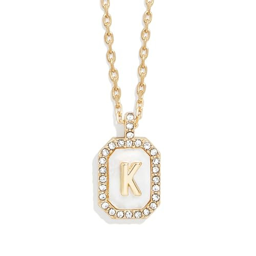 BaubleBar Initial Necklace - Dainty Gold-Plated Personalized Letter Pendant Necklace, Small Dog T... | Amazon (US)