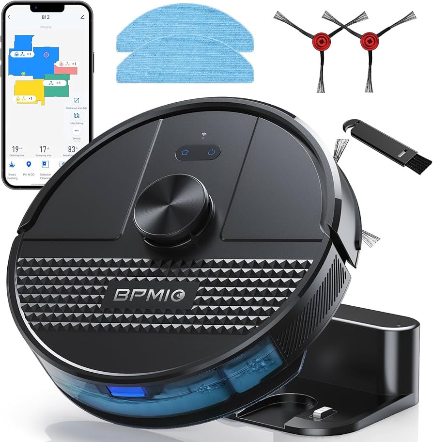 BPMIO Robot Vacuum and Mop Combo 4500Pa Max Suction with LiDAR Navigation Smart Mapping, 145 Min ... | Amazon (US)