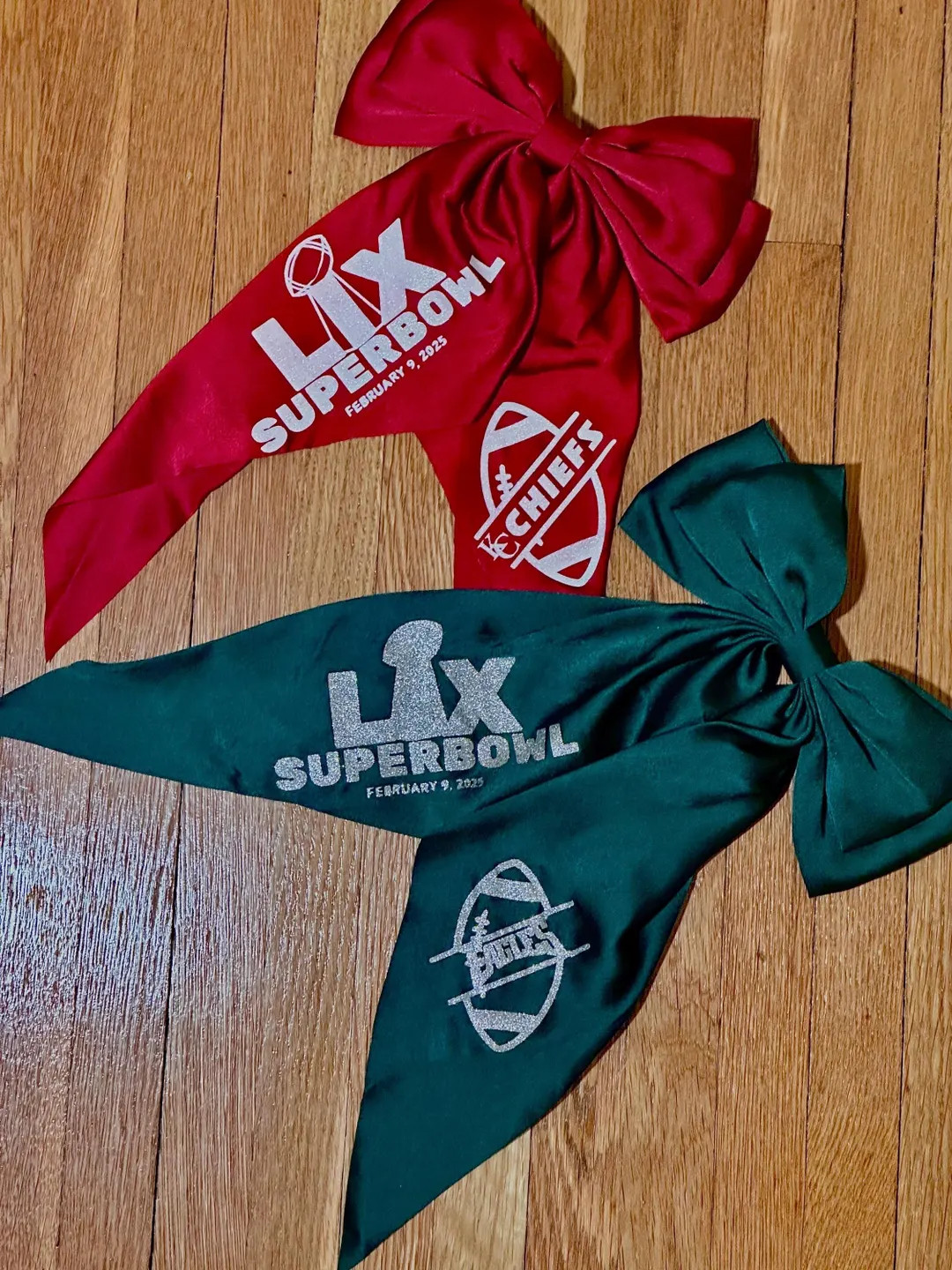 Super Bowl LIX Team Hair Bows Super Bowl 2025 Kansas City Chiefs Philadelphia Eagles American Foo... | Etsy (US)