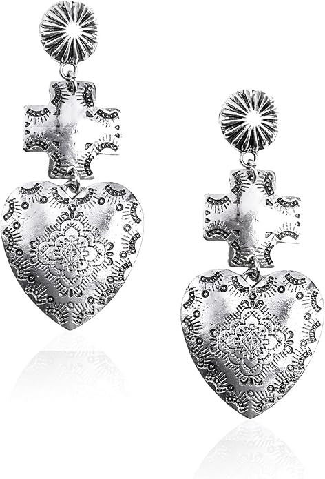 Rustic Couture's Western Earrings for Women Cowgirl Country Concho Dangling Western Statement Jew... | Amazon (US)