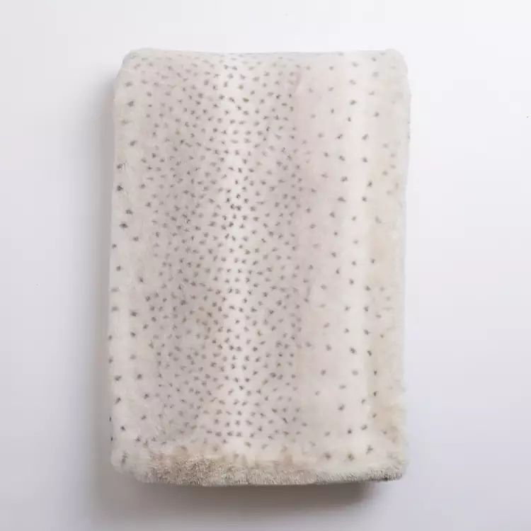 Light Gray Spotted Faux Fur Throw | Kirkland's Home