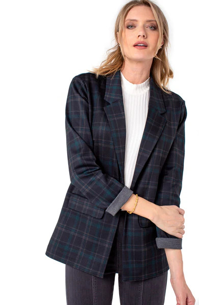 BOYFRIEND BLAZER WITH PRINCESS DART PATTERN KNIT | Liverpool Jeans