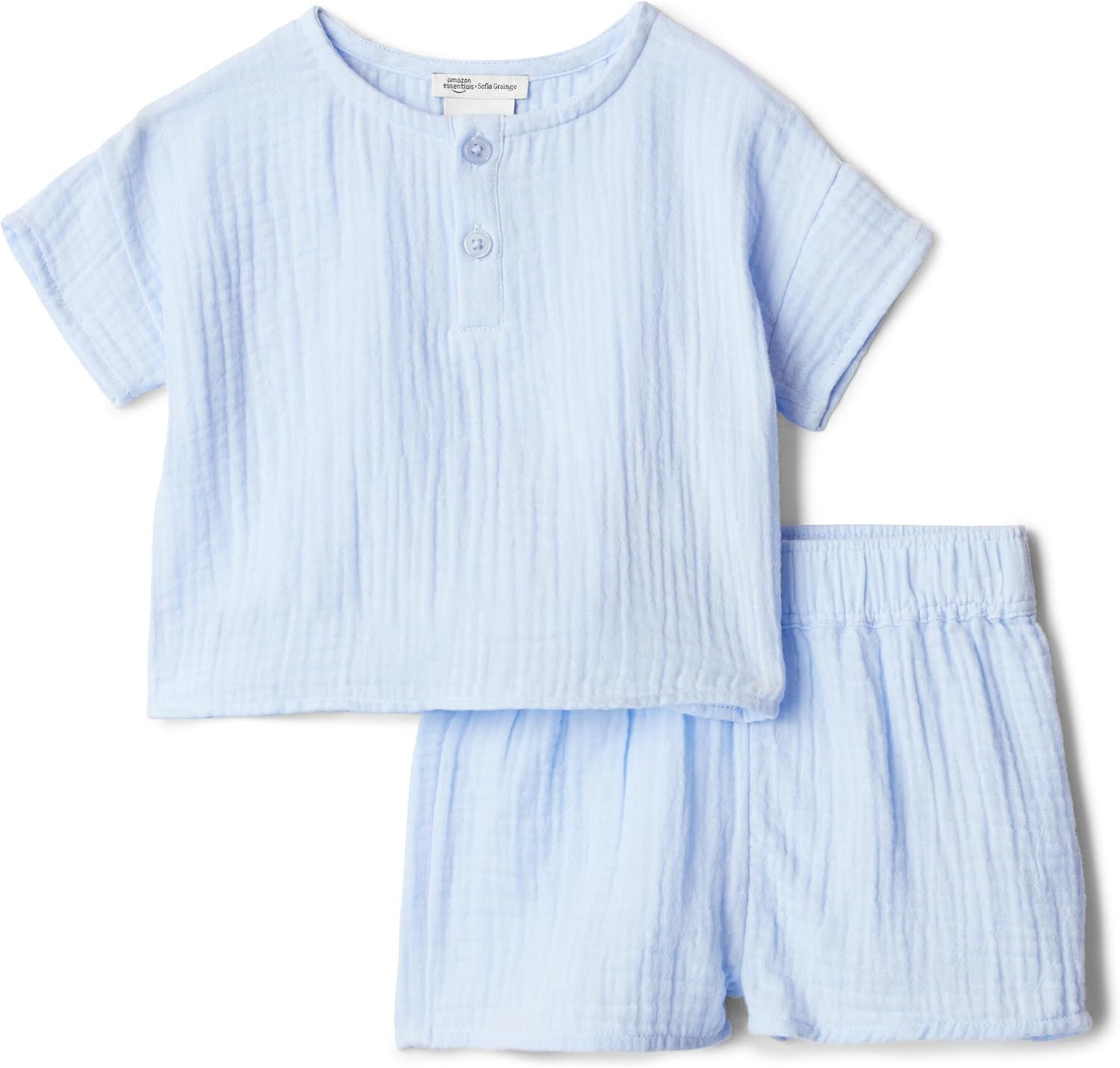 Amazon Essentials x Sofia Grainge Unisex Toddlers' and Babies Cotton Gauze Shirt & Shorts Play Set | Amazon (US)