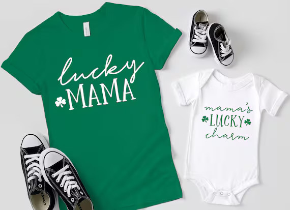 Lucky Mommy and Me Matching Outfits, St Patricks Day Mommy and me Shirts, St Paddy's Day Matching... | Etsy (US)