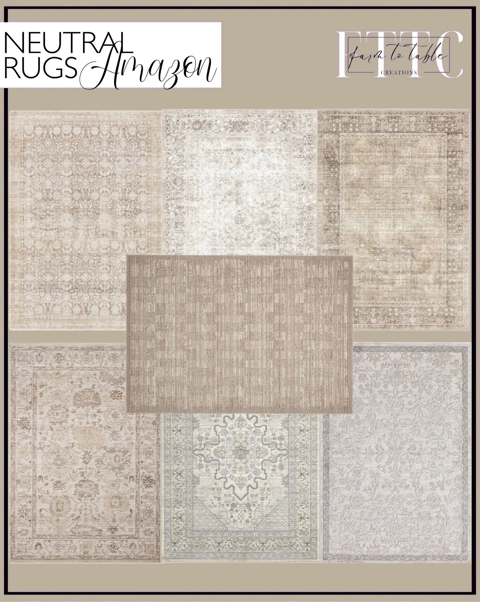 Neutral Amazon Rugs That Elevate Your Living Room

Follow @farmtotablecreations on Instagram for more home finds 🤍

If you’ve been searching for that perfect neutral rug, these are some of my favorite Amazon finds that instantly warm up a space without overwhelming it. I love how each one has subtle pattern and texture—making them easy to layer into any living room, bedroom, or entryway. These are the kind of pieces that pull everything together and give your home that cozy, collected look we all love.

#rugs #neutralrugs #livingroomrug #arearug #homedecor #amazonhome #livingroomdecor #bedroomdecor #entrywaydecor #washablerug

#LTKHome #LTKSaleAlert