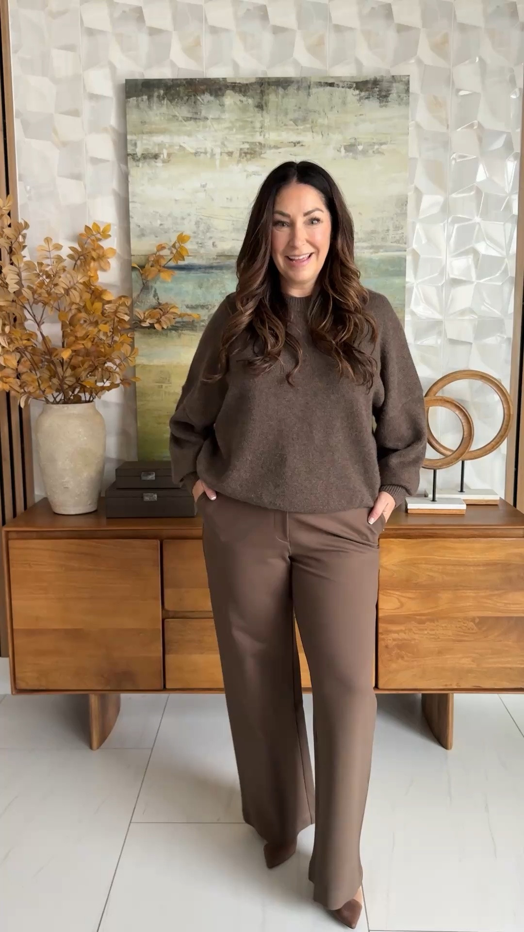 Chocolate brown everything, please 🤎 These Quince ponte pants paired with a cozy sweater make such an easy elevated fall outfit for work or everyday. 

 #LTKSeasonal #LTKOver40 #LTKMidsize

#LTKWorkwear #LTKOver40 #LTKMidsize
