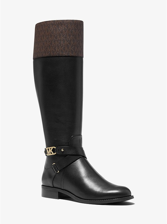Kincaid Leather and Logo Riding Boot | Michael Kors US