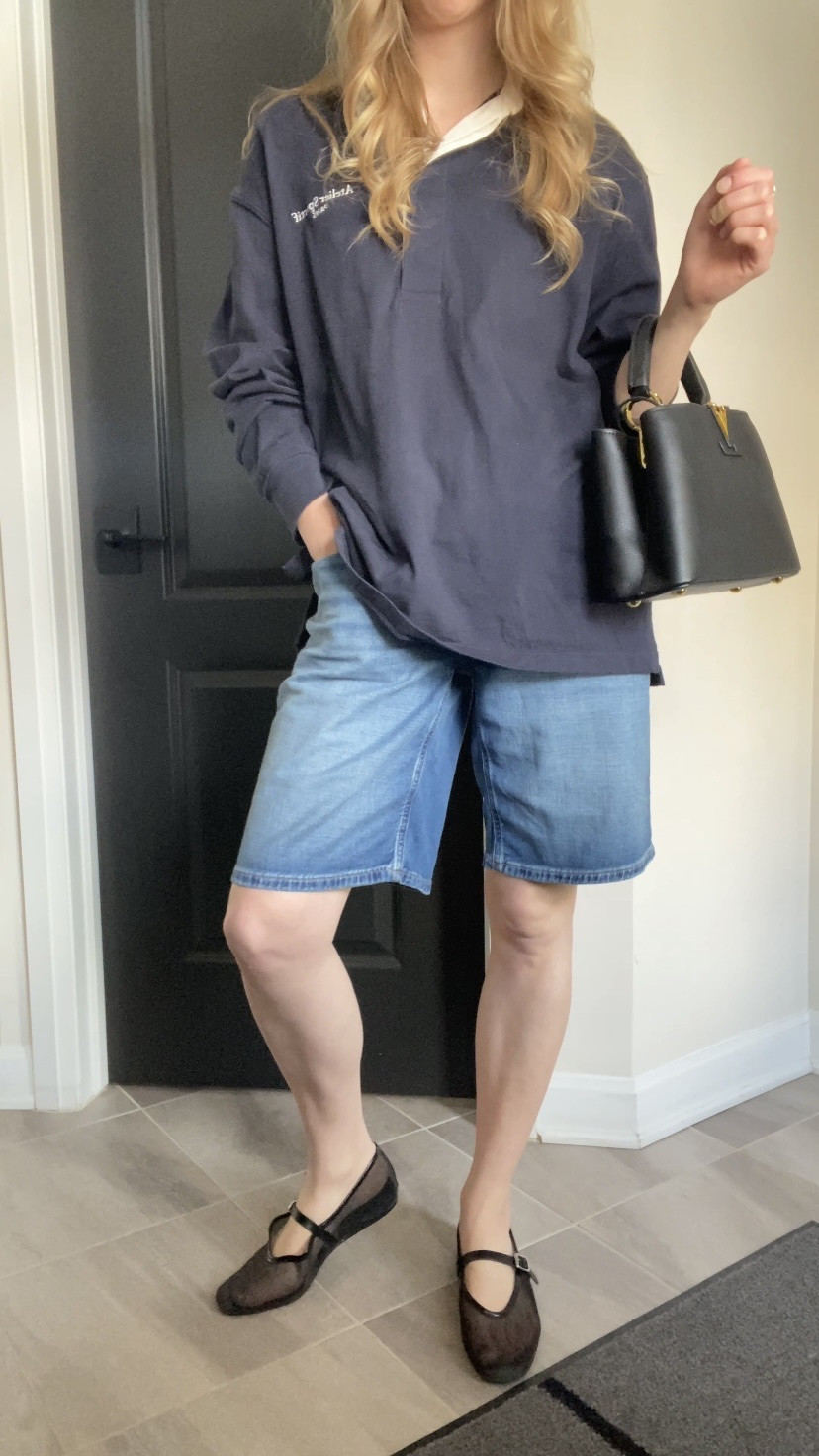 Styling the new #AmericanEagle Dreamy Drape Stretch High-Waisted Jorts! They’re so soft and comfy — pretty sure I’ll be living in these all summer. I recommend sizing up as the waist doesn’t have a lot of stretch (I’m usually a 0-2 in AE jeans and the size 4 fits perfectly).

Purse is from #dhgate 🤍

#LTKSummerEdit #LTKFindsUnder100 #LTKItBag